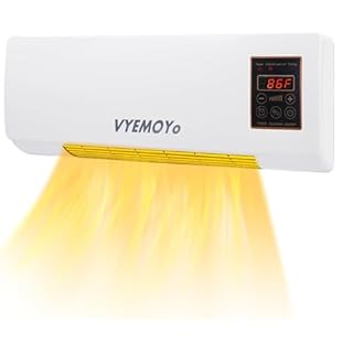 Wall Heater Electric Space Heaters for Indoor Use Large Room 1400w 3s Fast Heating 6H Timer Heater for Office Bathroom with Overheat Protection