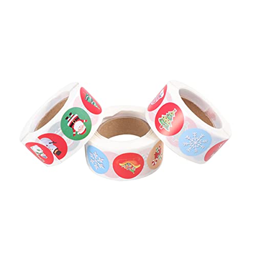 TomaiBaby Rolos 3 Feliz Natal Etiquetas Adesivas Redondas Envelope para Presentes da Festa de de Nat