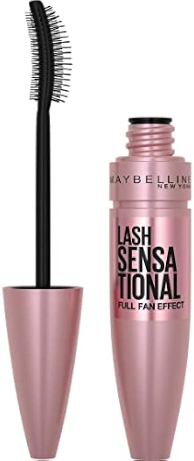Maybelline Lash Sensational Washable Mascara, Lengthening and Volumizing for a Full Fan Effect, Blackest Black, 1 Count