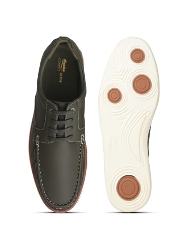 Image of Bata Comfit BLOB Derby, Men's Olive Formal Derby Shoes