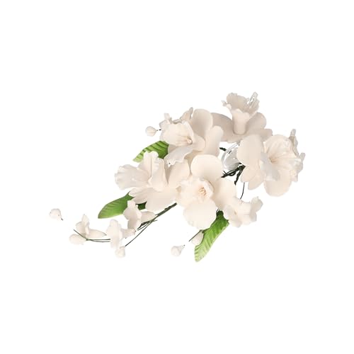 Cake Company Zuckerblumenboquet Orchidee 1 Stück weiß 1er Pack (1 x 55 g) | Tortendekoration zur...