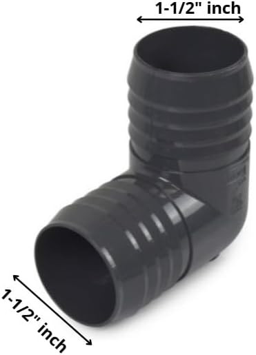 PVC Elbow, 90 Degrees, Insert, Pipe Size 1-1/2" x 1-1/2"