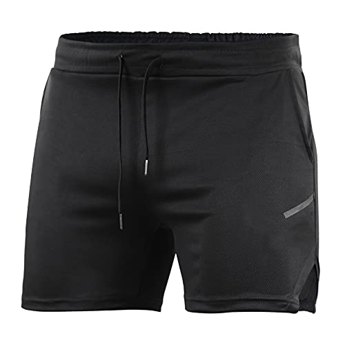 Ceht Mens Athletic Shorts Quick Dry Bodybuilding Mens Workout Shorts Gym Shorts For Men With Pockets Black #TOP7