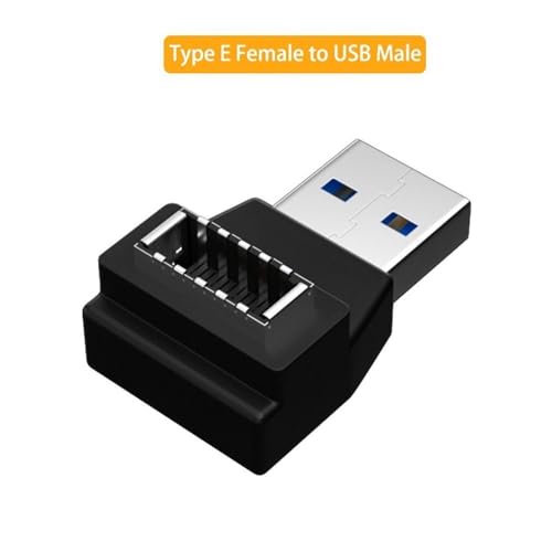 Image of Tobo USB 3.0 Type A to Type E Extension Adapter, Key-A Type-E Male Port to USB A Female Port and Type E Female /USB A Male Internal Adapter Cable TD-1140TC
