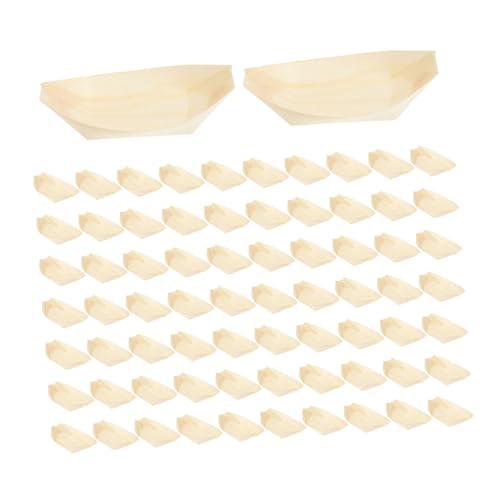 Platos desechables de madera para sushi 6 pulg. x100 un. miniatura 1