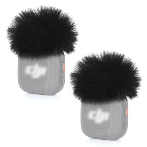 YOUSHARES 2 Stück Mikrofon Windschutz für DJI Mic 3 - Flauschiger Mikrofon Popschutz reduziert Windgeräusche und Popgeräusche - Ideal für Vlogs Outdoor-Interviews YouTube & TikTok (Schwarz)