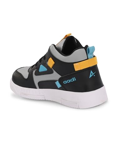 Image of AADI Men's Grey Synthetic Leather Comfortable Lightweight Outdoor Lace Up Running, Walking & Gym Casual Sports Shoes