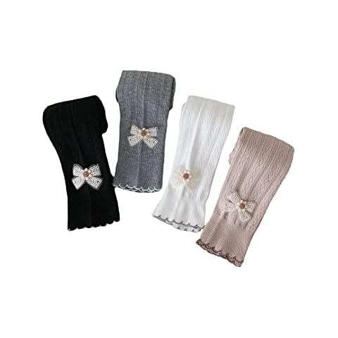 Silkglory Girls Leggings with Butterfly Decoration (as8, Age, 4_Years, 5_Years, Regular, Black/White, M) Cover