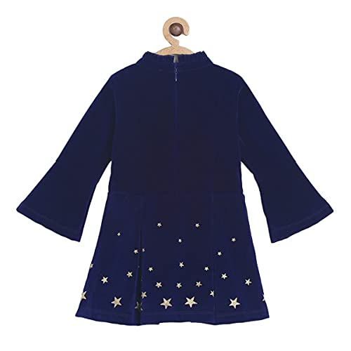 Image of miniklub Girls Blue Printed A-Line Dress