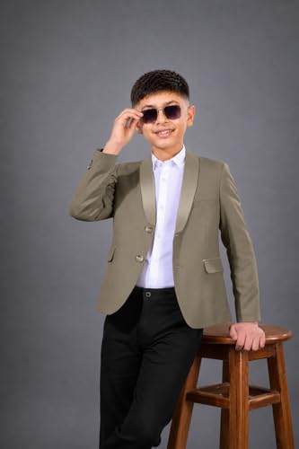 Image of SaintX Boys Premium Tuxedo Blazer (1 to 14 Years) | Prince Charming Formal Wear Collection for Kids & Boys | Fully Lined | Shawl Collar | Slim Fit | Royale Luxury Wear