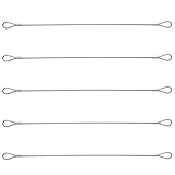 Pine & Linen 5pcs 30cm/12inch Durable Luggage Lock,Stainless Steel Cable with Loops, Flexible Braided Steel Coated Wire Rope for Outdoor Travel/Gates