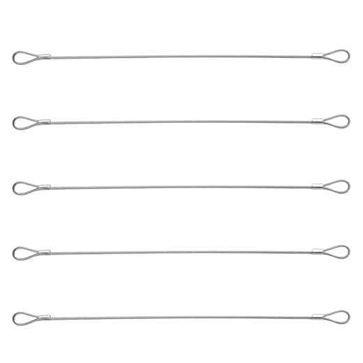 Pine & Linen 5pcs 30cm/12inch Durable Luggage Lock,Stainless Steel Cable with Loops, Flexible Braided Steel Coated Wire Rope for Outdoor Travel/Gates
