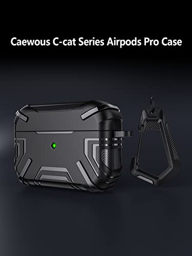 Caewous For Airpods Pro 2Nd/1St Generation Case Cover With Keychain, Secure Lock Clip Carbon Fiber Airpods Pro Case, Full Body Shockproof Protective Case For New Apple Airpods Pro [Front Led Visible] #TOP6
