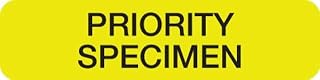 Priority Specimen Labels for Urgent Samples, 1-1/4" x 5/16", Fluorescent Yellow/Black, Doctor Stuff, 250 Stickers/Box