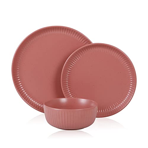 Image of Stone Lain Logan 12 Pieces Stoneware Dinnerware Set, Terracotta