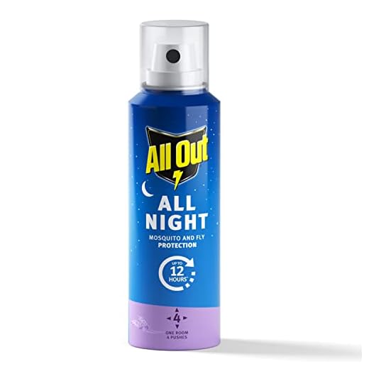 All Out All Night Mosquito Repellent Spray, 30ml | 1 Spray in Each Top Corner of the Room for 12 Hours Mosquito Protection | Lasts 60 Nights