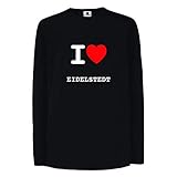 Premium Markenqualität JOllify EIDELSTEDT Kinder Junge Mädchen Langarm T-Shirt - Design: I Love- Ich Liebe - Größe: 164-14-15 Jahre