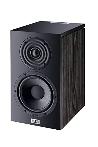 Heco Aurora 200, kompakter und dynamischer Regallautsprecher, Farbe:Schwarz