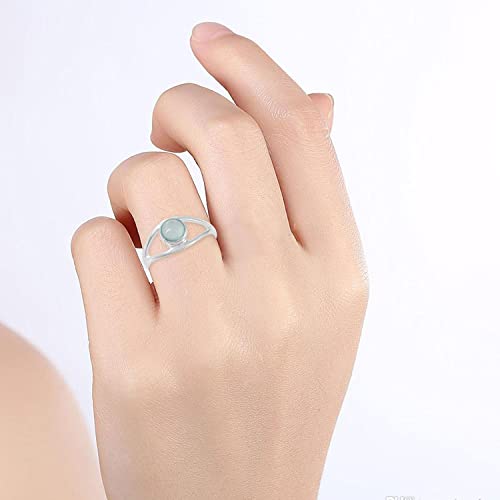 Bague de fiançailles calcédoine femme argent sterling 925 véritable - 5
