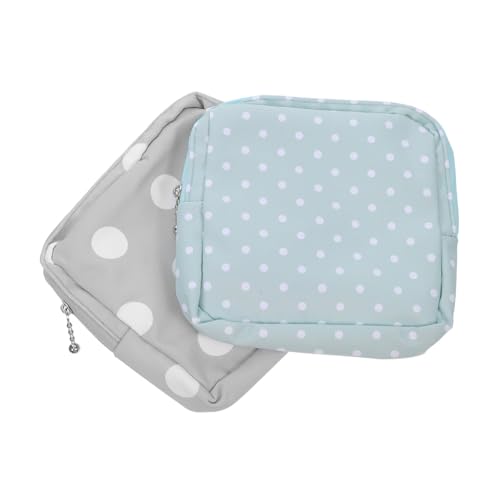PENIKOKO 2 Piezas Bolsa Almacenamiento Toallas Femeninas Unidades con Diseño Puntos Bolsa Portátil para Compresas y Tampones Resistente y para Mujeres y Adolescentes