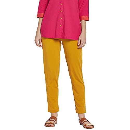 Image of GO COLORS Soft Cotton Stretch Kurti Pants Full Length for Women| Breathable, Mid Rise