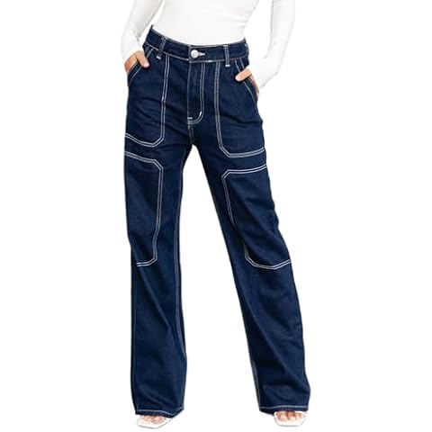 Dokotoo Women's Stretch Cargo Jeans Cover