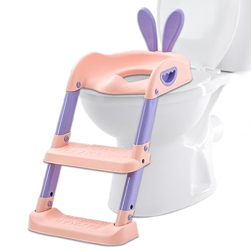 トイレトレーニングシート 2-in-1デザイン 滑り止め付き 折りたたみ可能な子供用便座 V/U/O型対応 バスルームアクセサリー 6ヶ月から10歳向け (ピンク)