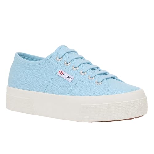 Superga compensées bleu clair : gagnez en hauteur avec confort