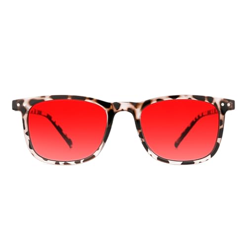 TIJN Sleep Glasses for 99% Blue Green Light Blocking Red Lens for Computer Gaming Screen Fatigue UV Protection