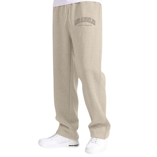 Boy's Straight Leg Sweatpants Wide Leg Baggy Sweat Pants Elastic Waist Drawstring Casual Athletic Pants Joggers with Pockets