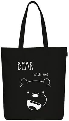 Ecoright Tote Bag for Women with Zipper, Small Tote Bag, Canvas Bag, Reusable Cotton Bag for Beach, Grocery, School & Work