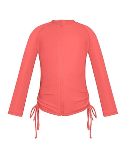 Image of SHEKINI Girl's Zipper Sun Protective UPF50+ Long Sleeve Rash Guard Swimsuit