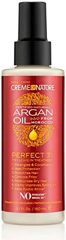 Argan Oil for Hair, Perfect 7-in-1 Leave-in Treatment by Creme of Nature, for Healthy Hair with Exotic Shine, 5.1 Fl Oz (Package May Vary)