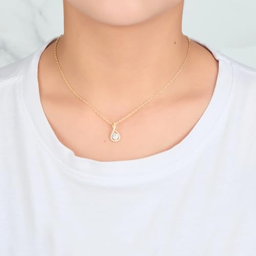 Philip Jones 18k Gold Plated Solitaire Twist Necklace Created with Zircondia® Crystals