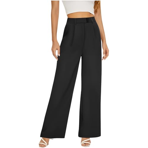 Wide Leg Stretchy Work Pants Slacks for Women High Waist Palazzo Pants Business Casual Trousers Loose Work Office2