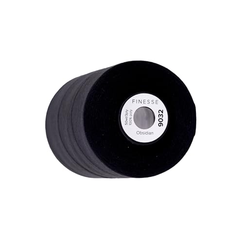 Hilo de poliéster Finesse 3ply 50wt Obsidian 5500 yardas miniatura 3