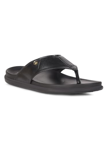 Image of Liberty Healers Leeks-1 Casual Slipper for Women - Black & Tan | Casual Slip-on Slippers Footwear | Lightweight, Comfortale Insole - Suitable for Outdoor, Monsoon & Rainy Season Footwear for Ladies