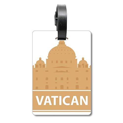 Étiquette d'identification Vatican jaune motif croisière pour sac de voyage