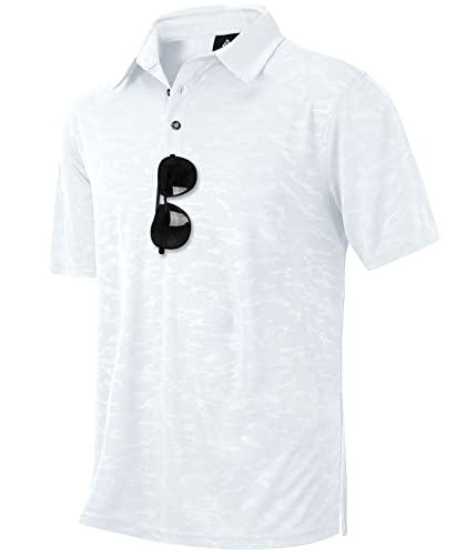 SWISSWELL 3XL Shirts for Men Golf Polo Shirt Short Sleeve Tennis T-Shirt White 3XL