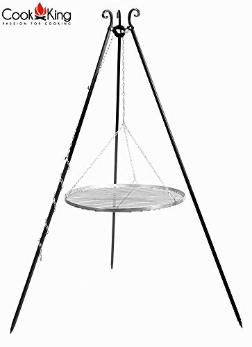 CookKing Dreibeingrill, Höhe 180cm, Rost Edelstahl 80cm, Schwenkgrill