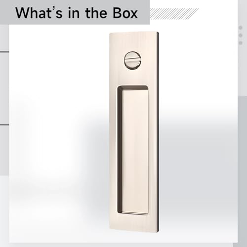 Manija de Puerta Corredera Empotrada con Cerradura y Llave, 6.3 Pulgadas, Hardware de Puerta Corrediza de Aleación de Zinc Cepillada para Baño y Uso Interior miniatura 4
