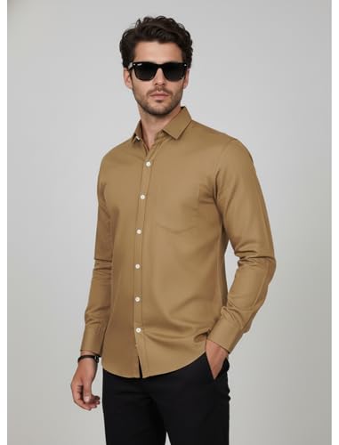 Image of Diverse Men's Solid Formal Shirt | Premium Poly Cotton Full Sleeve Regular Fit Shirt for Men | Stylish Office, Business & Casual