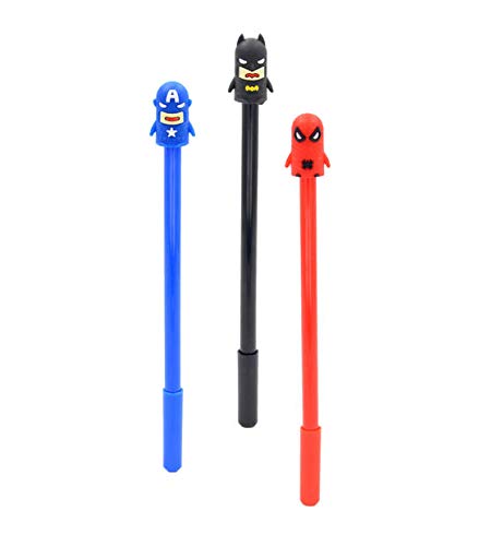 Bolígrafos super heroes 12 unidades lote surtidos Decorativos Recuerdos Regalos Papelería.Detalles de Bodas, Comuniones, Bautizos, Cumpleaños.