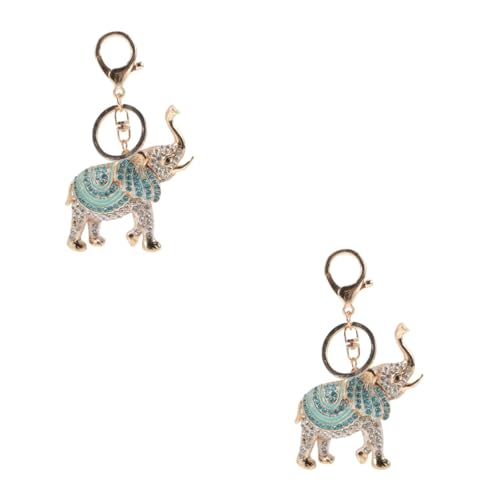 TENDYCOCO 2pcs Elephant Keychain Elephant for Women Crystal Keychain Bag Pendant Crystal Key Chain Crystal Key Ring Handbag Charm Rhinestones Keychain Rhinestones Key Chain
