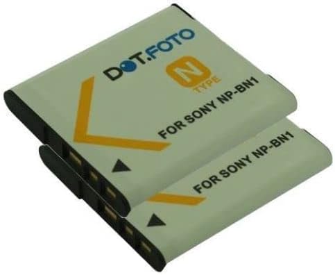 2 x Dot.Foto NP-BN, NP-BN1 Premium 3.7v / 630mAh Rechargeable Battery for Sony
