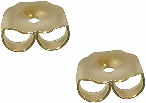 14K Yellow Gold Replacement Earring Backs - Heavier Pair-.27grams- 6.2x5.4mm
