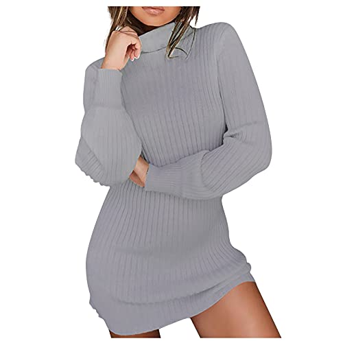 Robe Pull Femme Sexy col roulé à Manches Longues Long Automne Hiver Chaud Tricot Chic Et Elegant Pas Cher A La Mode Slim Pullover Tops pour Copine Cover
