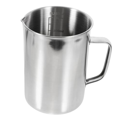 LIFKOME Taza Medidora De Acero Inoxidable Con Escala Vaso Multipropósito Para Medir Harina y Otros Ingredientes Contenedor Resistente y Duradero