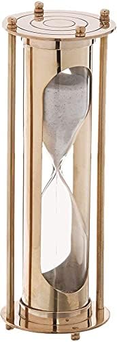 RedSkyTrader Brass 7" Antique Style Hourglass: 5 Minute Sand Timer, one size