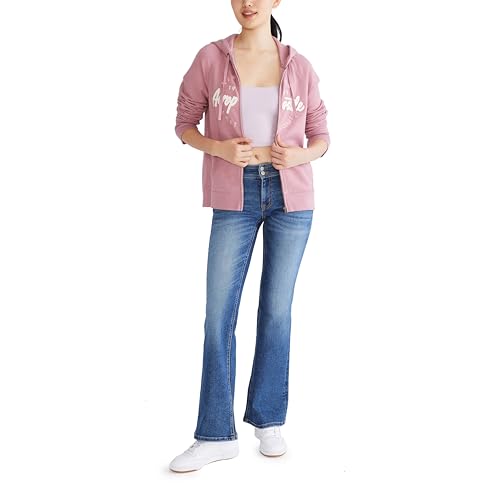 AEROPOSTALE Women's Aero Logo Full Zip Hoodie-Circle/Scripts, Nostalgia Rose, XX-Large